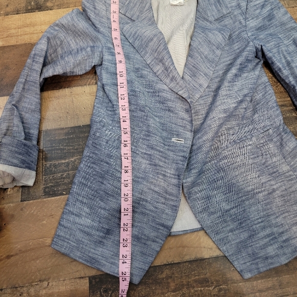 Small Cartonnier Anthropologie Blue Heathered Blazer - Picture 4 of 5